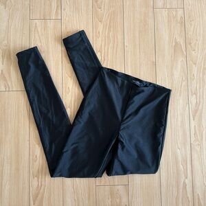 Naked Wardrobe Black Shiny High Rise Leggings